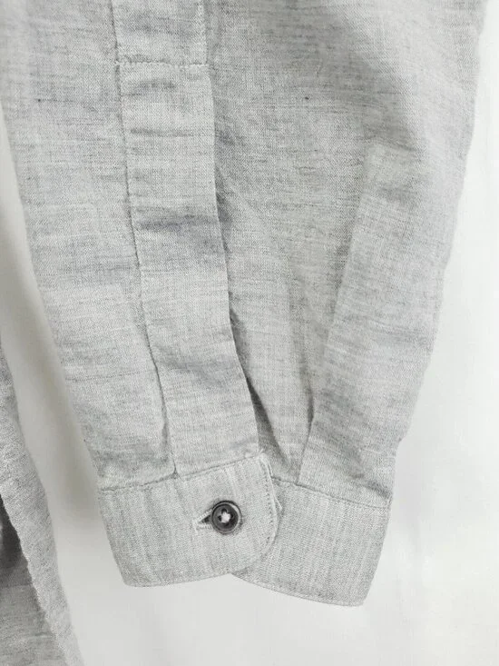 Zara Man Shirt Men Medium Gray Cotton Long Sleeve Classic Button-Up - Picture 4 of 10